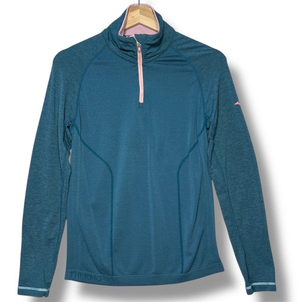 Mizuno Women's M Breath Thermo 1/4 Zip Pullover Shirt Japan Engineered Athletic‎